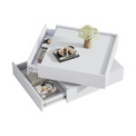 Functional Coffee Table for the Living Room, 360° Rotatable, Rotating Table Top with 2 Shelves and Storage - Image 3