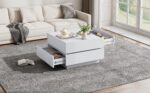 Functional Coffee Table for the Living Room, 360° Rotatable, Rotating Table Top with 2 Shelves and Storage - Image 47