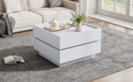 Functional Coffee Table for the Living Room, 360° Rotatable, Rotating Table Top with 2 Shelves and Storage - Image 48