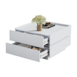 Functional Coffee Table for the Living Room, 360° Rotatable, Rotating Table Top with 2 Shelves and Storage - Image 5