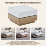Functional Living Room Coffee Table, 360° Rotatable, Rotating Table Top with 2 Tiers and Storage Function - Image 25
