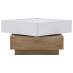 Functional Living Room Coffee Table, 360° Rotatable, Rotating Table Top with 2 Tiers and Storage Function - Image 40