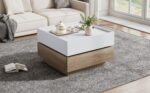 Functional Living Room Coffee Table, 360° Rotatable, Rotating Table Top with 2 Tiers and Storage Function - Image 52