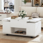 Height-Adjustable Coffee Table, 3-in-1 Multi-Functional Coffee Table, Living Room Table with Storage - Image 13