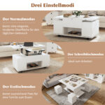 Height-Adjustable Coffee Table, 3-in-1 Multi-Functional Coffee Table, Living Room Table with Storage - Image 25