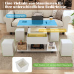 Height-Adjustable Coffee Table, 3-in-1 Multi-Functional Coffee Table, Living Room Table with Storage - Image 26