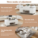 Height-Adjustable Coffee Table, 3-in-1 Multi-Functional Coffee Table, Living Room Table with Storage - Image 31