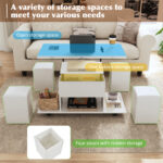Height-Adjustable Coffee Table, 3-in-1 Multi-Functional Coffee Table, Living Room Table with Storage - Image 32