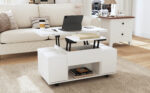 Height-Adjustable Coffee Table, 3-in-1 Multi-Functional Coffee Table, Living Room Table with Storage - Image 34