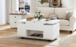 Height-Adjustable Coffee Table, 3-in-1 Multi-Functional Coffee Table, Living Room Table with Storage - Image 35
