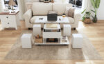 Height-Adjustable Coffee Table, 3-in-1 Multi-Functional Coffee Table, Living Room Table with Storage - Image 36