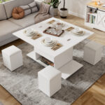 Height-Adjustable Coffee Table, 3-in-1 Multi-Functional Coffee Table, Living Room Table with Storage - Image 43