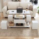 Height-Adjustable Coffee Table, 3-in-1 Multi-Functional Coffee Table, Living Room Table with Storage - Image 45