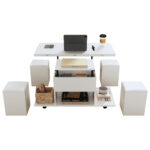 Height-Adjustable Coffee Table, 3-in-1 Multi-Functional Coffee Table, Living Room Table with Storage - Image 58