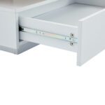 Multifunctional Square 360° Swivel Coffee Table with Drawer, White High-Gloss 2-Tier Center Table - Image 24