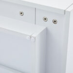 Multifunctional Square 360° Swivel Coffee Table with Drawer, White High-Gloss 2-Tier Center Table - Image 26