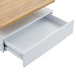 Multifunctional Square 360° Swivel Coffee Table with Drawer, White High-Gloss 2-Tier Center Table - Image 33