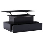Modern Black High-Gloss Coffee Table with LED Lighting and 4 Drawers - Stylish Side Table, 90x55x41 cm - Image 10