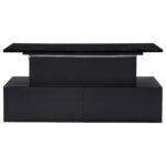 Modern Black High-Gloss Coffee Table with LED Lighting and 4 Drawers - Stylish Side Table, 90x55x41 cm - Image 11