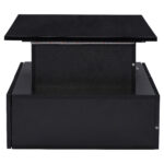 Modern Black High-Gloss Coffee Table with LED Lighting and 4 Drawers - Stylish Side Table, 90x55x41 cm - Image 19