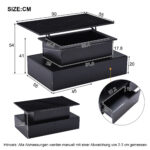 Modern Black High-Gloss Coffee Table with LED Lighting and 4 Drawers - Stylish Side Table, 90x55x41 cm - Image 27