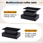 Modern Black High-Gloss Coffee Table with LED Lighting and 4 Drawers - Stylish Side Table, 90x55x41 cm - Image 41