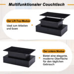 Modern Black High-Gloss Coffee Table with LED Lighting and 4 Drawers - Stylish Side Table, 90x55x41 cm - Image 43