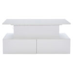 Modern White High-Gloss Coffee Table with LED Lighting and 4 Drawers - Stylish 90x55x41 cm Side Table - Image 12