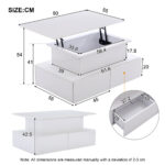 Modern White High-Gloss Coffee Table with LED Lighting and 4 Drawers - Stylish 90x55x41 cm Side Table - Image 24