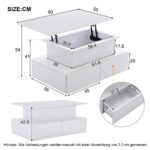 Modern White High-Gloss Coffee Table with LED Lighting and 4 Drawers - Stylish 90x55x41 cm Side Table - Image 26