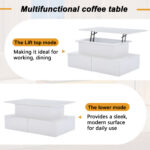 Modern White High-Gloss Coffee Table with LED Lighting and 4 Drawers - Stylish 90x55x41 cm Side Table - Image 42