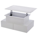 Modern White High-Gloss Coffee Table with LED Lighting and 4 Drawers - Stylish 90x55x41 cm Side Table - Image 68