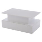 Modern White High-Gloss Coffee Table with LED Lighting and 4 Drawers - Stylish 90x55x41 cm Side Table - Image 72