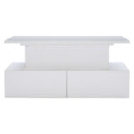 Modern White High-Gloss Coffee Table with LED Lighting and 4 Drawers - Stylish 90x55x41 cm Side Table - Image 6
