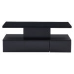 Two-Tier Living Room Coffee Table with 16-Color LED Light, High-Gloss Living Room Table, Sofa Table - Image 12