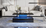 Two-Tier Living Room Coffee Table with 16-Color LED Light, High-Gloss Living Room Table, Sofa Table - Image 19