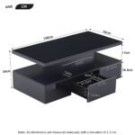 Two-Tier Living Room Coffee Table with 16-Color LED Light, High-Gloss Living Room Table, Sofa Table - Image 30