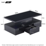 Two-Tier Living Room Coffee Table with 16-Color LED Light, High-Gloss Living Room Table, Sofa Table - Image 38