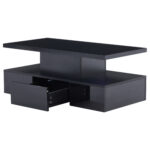 Two-Tier Living Room Coffee Table with 16-Color LED Light, High-Gloss Living Room Table, Sofa Table - Image 49