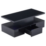 Two-Tier Living Room Coffee Table with 16-Color LED Light, High-Gloss Living Room Table, Sofa Table - Image 50