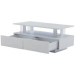 White LED Coffee Table with Storage Function, Acrylic LED Living Room Table, Side Table, Double-Layer Design - Image 16