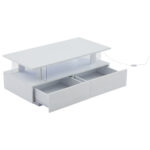 White LED Coffee Table with Storage Function, Acrylic LED Living Room Table, Side Table, Double-Layer Design - Image 18