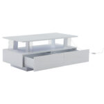 White LED Coffee Table with Storage Function, Acrylic LED Living Room Table, Side Table, Double-Layer Design - Image 19