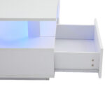 White LED Coffee Table with Storage Function, Acrylic LED Living Room Table, Side Table, Double-Layer Design - Image 22