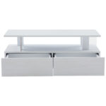 White LED Coffee Table with Storage Function, Acrylic LED Living Room Table, Side Table, Double-Layer Design - Image 27