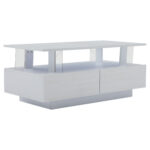 White LED Coffee Table with Storage Function, Acrylic LED Living Room Table, Side Table, Double-Layer Design - Image 28