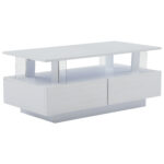 White LED Coffee Table with Storage Function, Acrylic LED Living Room Table, Side Table, Double-Layer Design - Image 32
