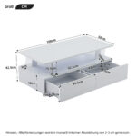 White LED Coffee Table with Storage Function, Acrylic LED Living Room Table, Side Table, Double-Layer Design - Image 7