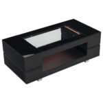 Black LED Coffee Table with Bluetooth App Control, Double-Layer High-Gloss Hollow Design Table, Large Storage - Image 18