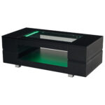 Black LED Coffee Table with Bluetooth App Control, Double-Layer High-Gloss Hollow Design Table, Large Storage - Image 21
